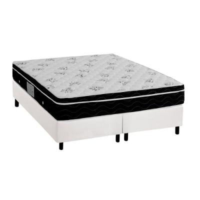 Cama Box Queen: Colchão Molas Bonnel Ortobom Nanolastic Physical Spring + Base CRC Courano White(158x198)