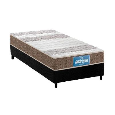 Cama Box Solteiro: Colchão Espuma Probel D33/EP Anatômico Guarda Costas Próintense Double Face + Base CRC Suede Black(88x188)