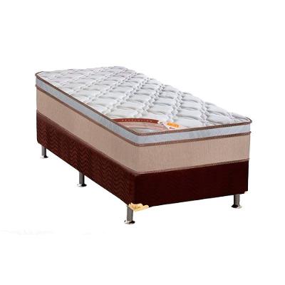 Cama Box Solteiro: Colchão Molas Ensacadas Castor Pocket Revolution Híbrido + Base CRC Suede Brown(88x188)