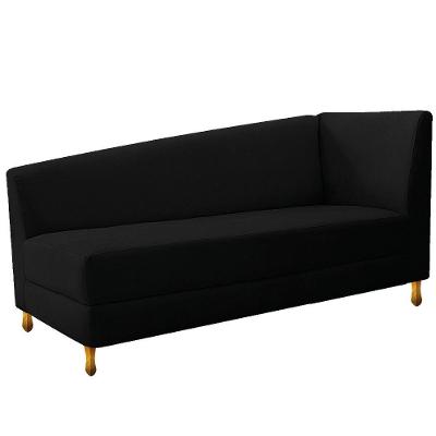 Recamier Valéria 140cm Lado Esquerdo Suede Preto Doce Sonho