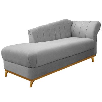 Recamier Vanessa 140cm Lado Esquerdo Suede Cinza Doce Sonho