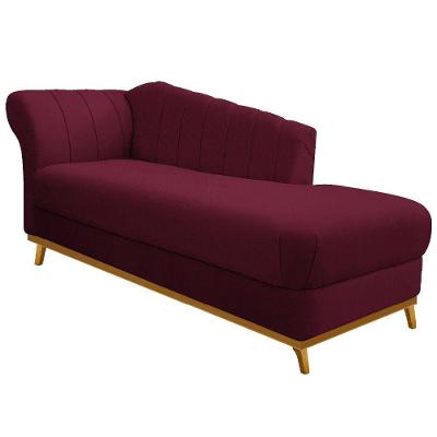 Recamier Vanessa 160cm Lado Direito Suede Bordô Doce Sonho