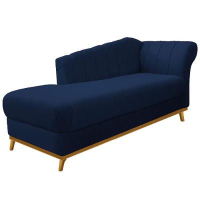 Recamier Vanessa 140cm Esquerdo Suede Marinho Doce Sonho