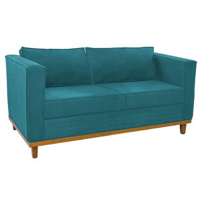 Sofá 2 Lugares Europa Suede Azul Turquesa