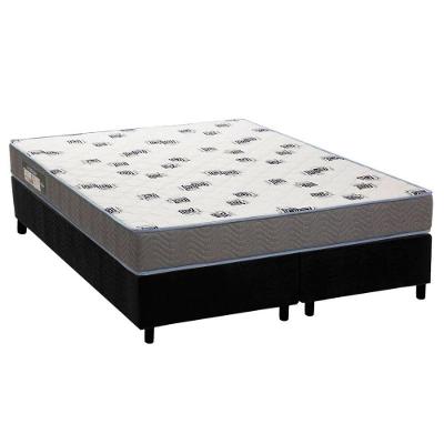 Cama Box Queen: Colchão Espuma D33 Ortobom Light Saúde + Base CRC Suede Black(158x198)