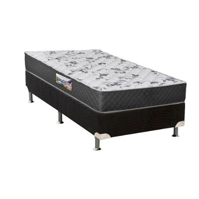 Cama Box Solteiro: Colchão Ortopédico Herval D28/AG65 Ortopedic Black + Base CRC Suede Black(88x188)