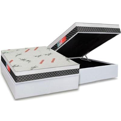 Cama Box Baú Casal: Colchão Ortopédico Plumatex Falcon Ultra Firme + Base CRC Courano White(138x188)