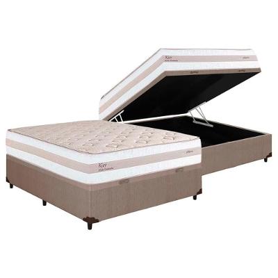 Cama Box Baú Casal: Colchão Molas Ensacadas Herval MasterPocket Kiev + Base CRC Courano Clean(138x188)