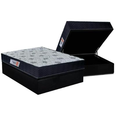 Cama Box Baú Casal: Colchão Ortopédico Orthoflex Sogni Unic Face + Base CRC Courano Black (138x188)
