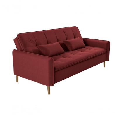 Sofá Cama Casal Reclinável Donna - Veludo Vinho