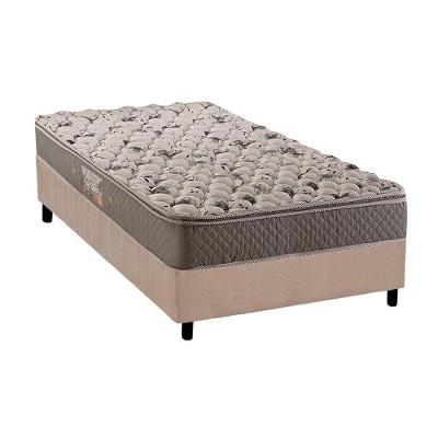 Cama Box Solteiro: Colchão Espuma Herval Ag65 Fort + Base Crc Suede Clean(88X188)