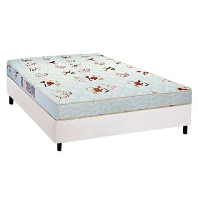 Cama Box Casal: Colchão Espuma Luckspuma Roland Garros Pro + Base CRC Courano White(138x188)