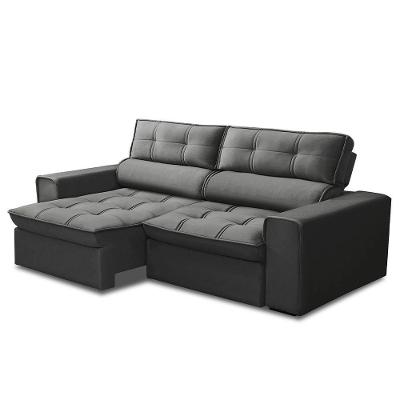 Sofá Retrátil Reclinável 3 Lugares 240Cm Blanches F05 Veludo Grafite