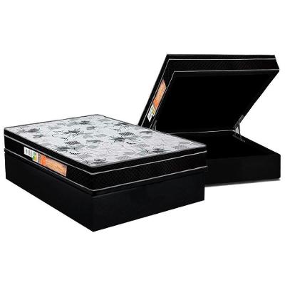 Cama Box Baú Casal: Colchão Anatômico Polar D28 / EP Orthoface Firme + Base CRC Suede Black(138x188)