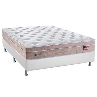 Cama Box Casal: Colchão Molas Ensacadas Sealy MasterPocket Miami + Base CRC Courano White(138x188)
