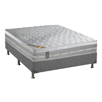 Cama Box Casal: Colchão Molas Ensacadas Castor Pocket Premium Gel + Base CRC Suede Gray(138x188)