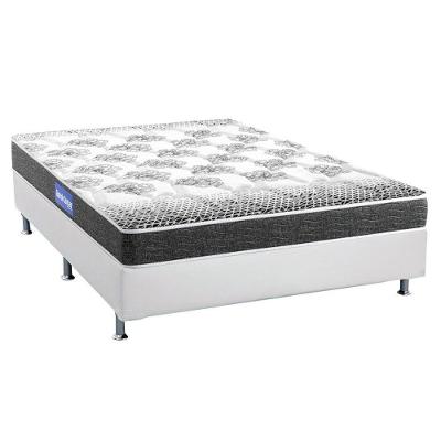 Cama Box Casal: Colchão Espuma Probel Guarda Costas Resistente + Base CRC Courano White(138x188)
