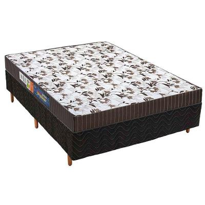 Cama Box Casal: Colchão Espuma Polar D33 Pérola + Base CRC Fantasy Black(138x188)