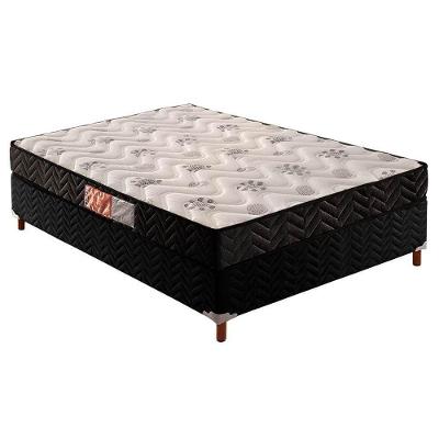 Cama Box Casal: Colchão Espuma Paropas D45 Pasquale + Base CRC Suede Black(138x188)