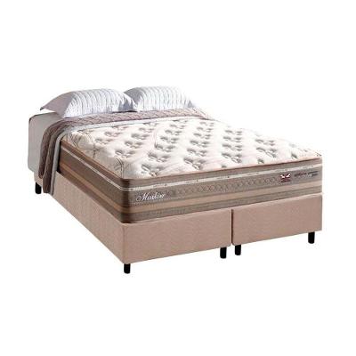 Cama Box King: Colchão Molas Herval Maxspring Moskow + Base CRC Suede Clean(193x203)