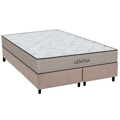 Cama Box King: Colchão Espuma D45 Orthoflex Genova + Base CRC Suede Clean(193x203)