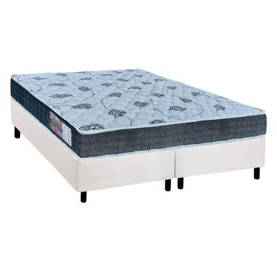 Cama Box King: Colchão Espuma D45 Orthoflex /EP Cecina + Base CRC Suede  White(193x203)