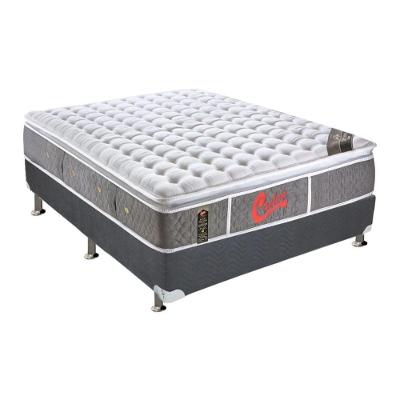 Cama Box Casal: Colchão Molas Ensacadas Castor Pocket Light Stress Oxygen New + Base CRC Suede Gray(138x188)