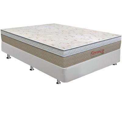 Cama Box Casal: Colchão Molas Bonnel Orthoflex Florença + Base CRC Courano White(138x188)