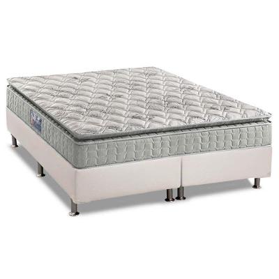 Cama Box Queen: Colchão Espuma D33 Anjos Orthosono + Base CRC Courano White(158x198)