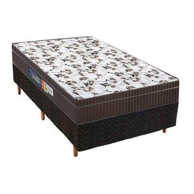 Cama Box Solteiro: Colchão Espuma Polar D28/Ep Anatômico Orthoface + Base Crc Rústico Black(88X188)