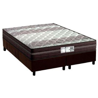 Cama Box Queen: Colchão Molas Probel Prolastic Palace + Base CRC Suede Brown(158x198)