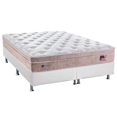 Cama Box Queen: Colchão Molas MasterPocket Ensacadas Sealy   Miami + Base CRC Courano Branco(158x198)