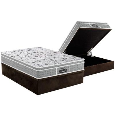Cama Box Baú Casal: Colchão Anatômico Probel D45 / EP Guarda Costas PróExtreme Plus + Base CRC Suede Brown(138x188)