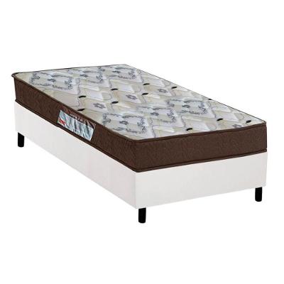 Cama Box Solteiro: Colchão Ortopédico Ortobom D45/EP Fort Tech ISO 150 + Base CRC Suede White(78x188)