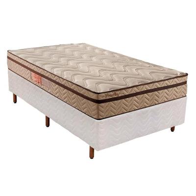 Cama Box Solteiro: Colchão Molas Paropas MasterPocket Ensacadas Marcelly Ibiza + Base CRC Courano Branco(88x188)