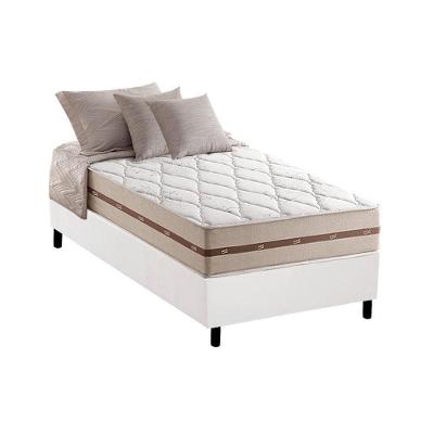 Cama Box Solteiro: Colchão Molas Anjos MasterPocket Ensacadas Classic + Base CRC Courano White(88x188)