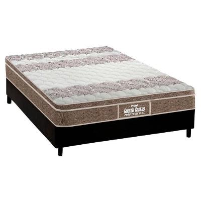 Cama Box Casal: Colchão Espuma Probel D33/EP Guarda Costas Próintense Plus + Base CRC Suede Black(138x188)