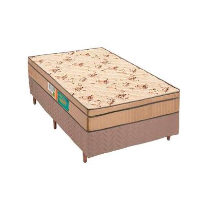 Cama Box Solteiro: Colchão Espuma D33 Polar Pérola + Base CRC Rústico Clean(88x188)