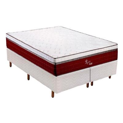 Cama Box Queen: Colchão Molas Polar Masterpocket Ensacadas Rubi + Base Crc Rústico Branco(158X198)