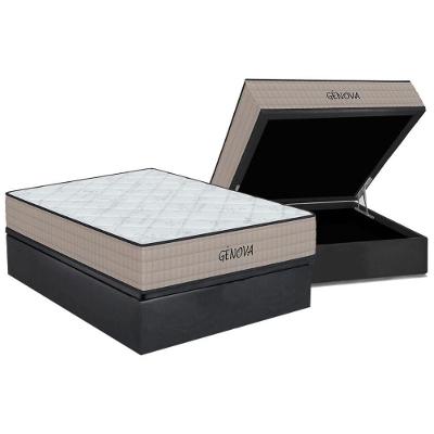 Cama Box Baú Casal: Colchão Espuma D45 Orthoflex Genova + Base CRC Suede Gray(138x188)