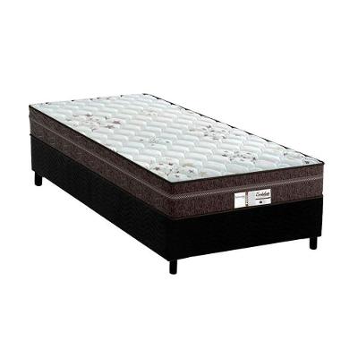 Cama Box Solteiro: Colchão Molas Probel MasterPocket Ensacadas ProDormir Evolution + Base CRC Suede Black(88x188)