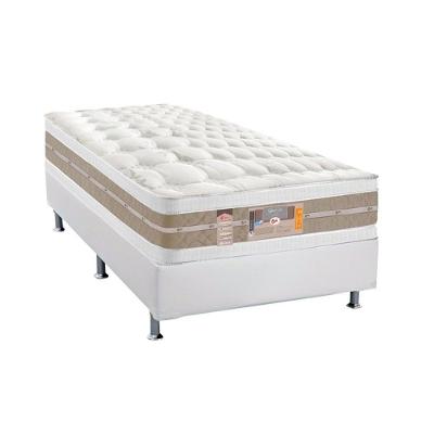 Cama Box Solteiro: Colchão Molas Castor Pocket Silver Star Air Df + Base Crc Courano White(88X188)