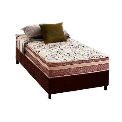 Cama Box Solteiro: Colchão Molas Bonnel Herval Assis + Base CRC Suede Brown(88x188)