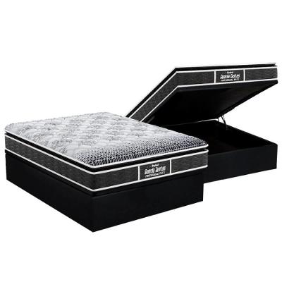 Cama Box Baú Casal: Colchão Anatômico Probel D28 / EP Guarda Costas PróMiddle Plus Pillow Top + Base CRC Suede Black(138x188)
