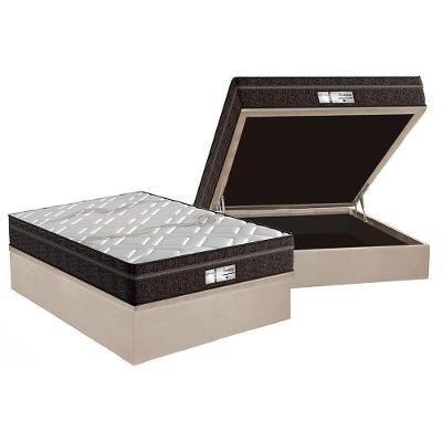 Cama Box Baú Casal: Colchão Molas Probel MasterPocket Ensacadas ProDormir Evolution + Base CRC Suede Clean(138x188)