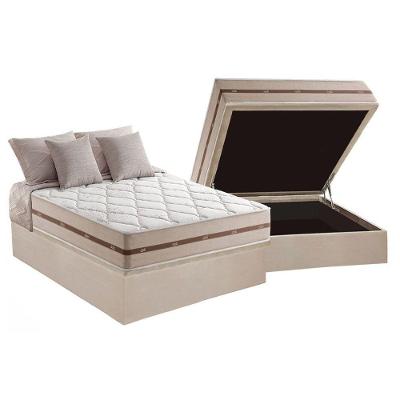 Cama Box Baú Casal: Colchão Molas Ensacadas Anjos MasterPocket Classis + Base CRC Suede Clean(138x188)