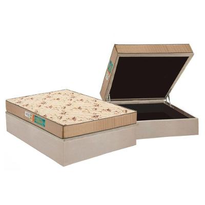 Cama Box Baú Casal: Colchão Espuma Polar D33 Pérola + Base CRC Suede Clean(138x188)