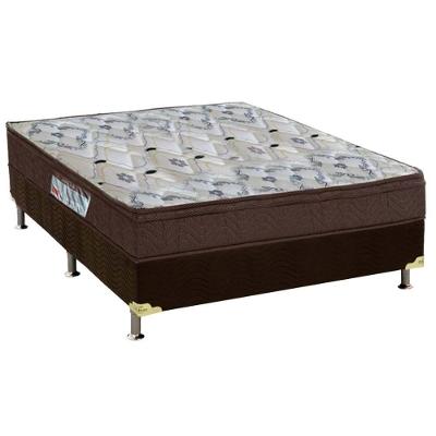 Cama Box Casal: Colchão Espuma D45 Ortobom /EP Fort Tech ISO 150 Mega Firme + Base CRC Suede Brown(138x188)