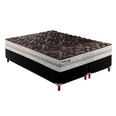 Cama Box King: Colchão Espuma D33 Paropas Pasquale Plus + Base CRC Suede Black(193x203)