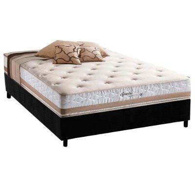 Cama Box Casal: Colchão Molas Herval Maxspring Spain + Base CRC Suede Black(138x188)